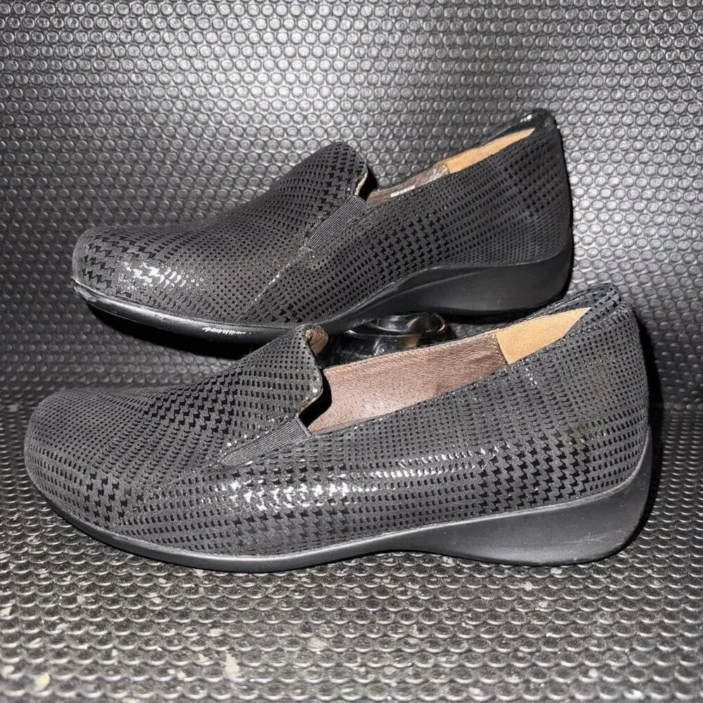 Wolky Perls Dessin Black Slip On Comfort Walking Shoes Women’s Size 39 (7.5-8)